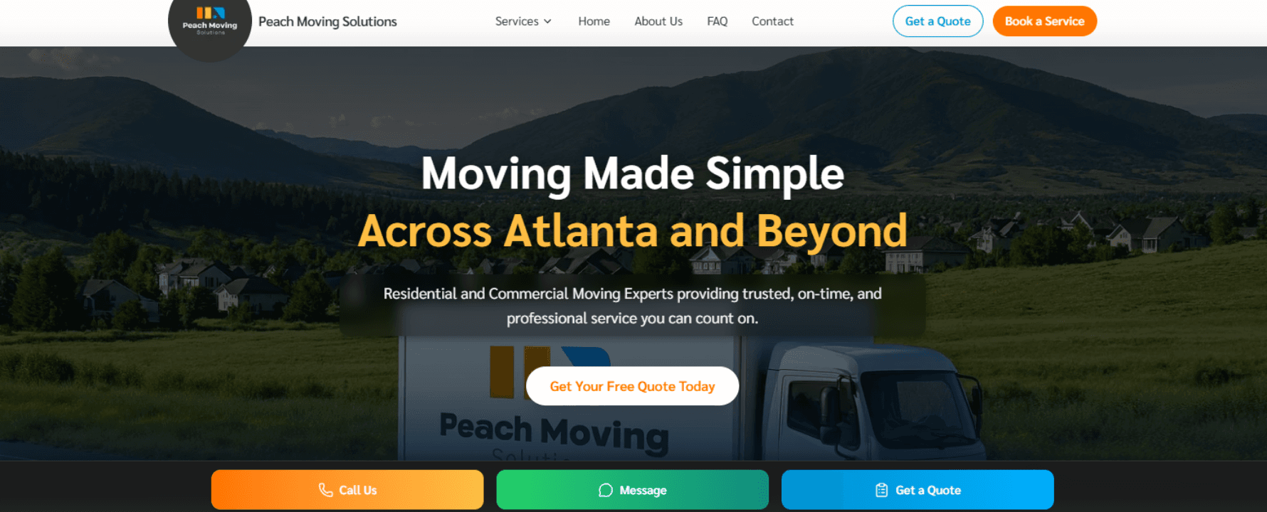 Página web de Peach Moving Solutions