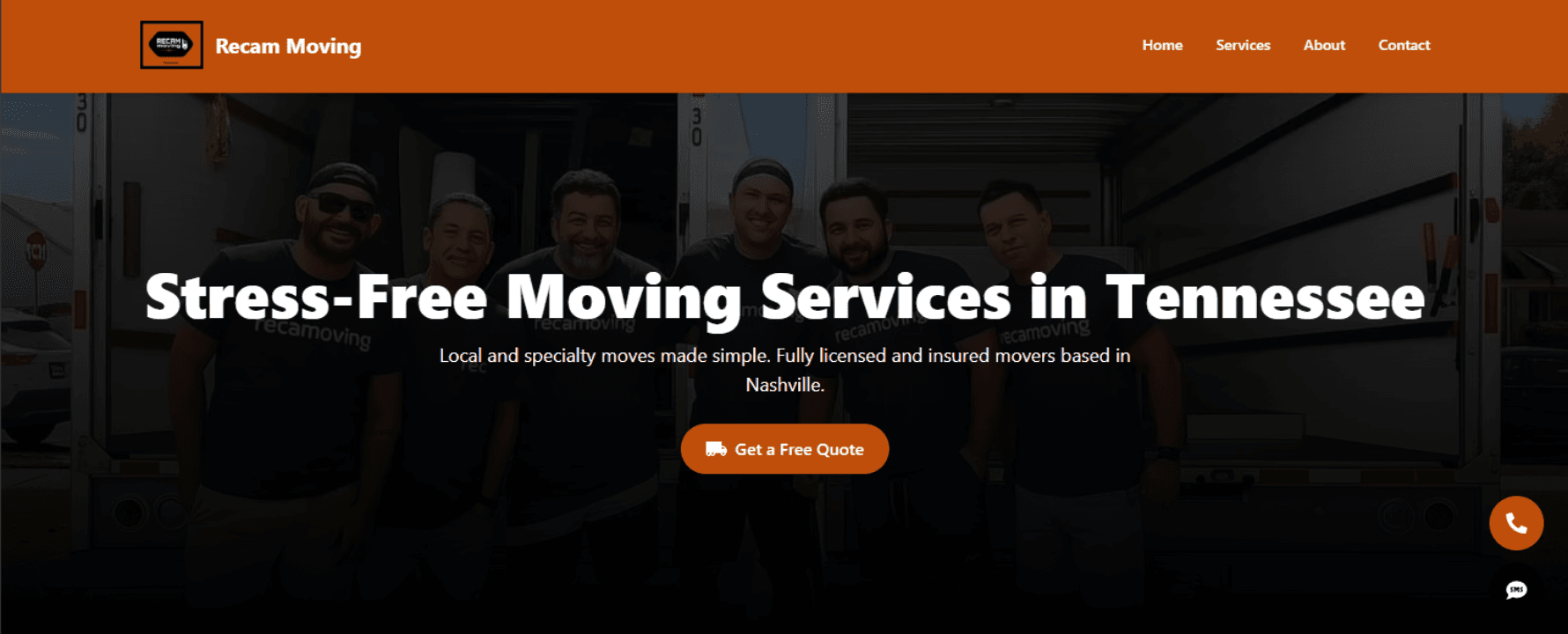 Página web de Reca Moving