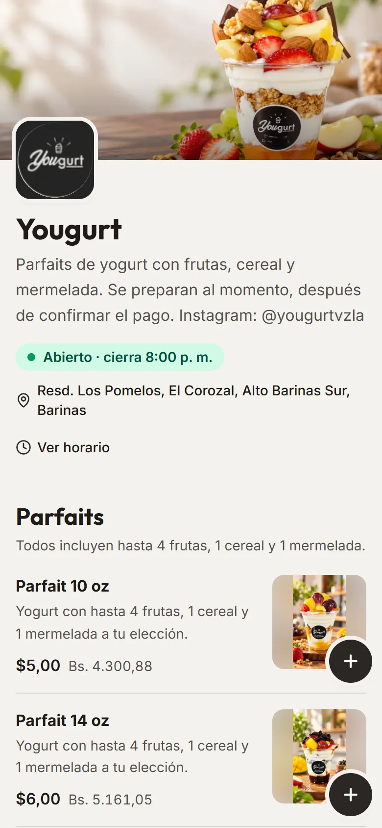 Carta digital de La Menucería en un celular